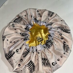 Stylish yellow and Black satin Hair Bonnet